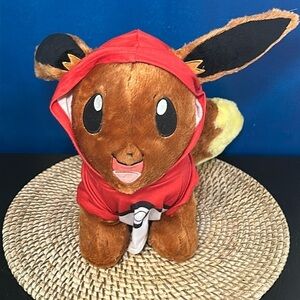 Build A Bear BAB Plush Stuffed Pokemon Eevee Brown/Yellow w/Red Hoodie Shirt